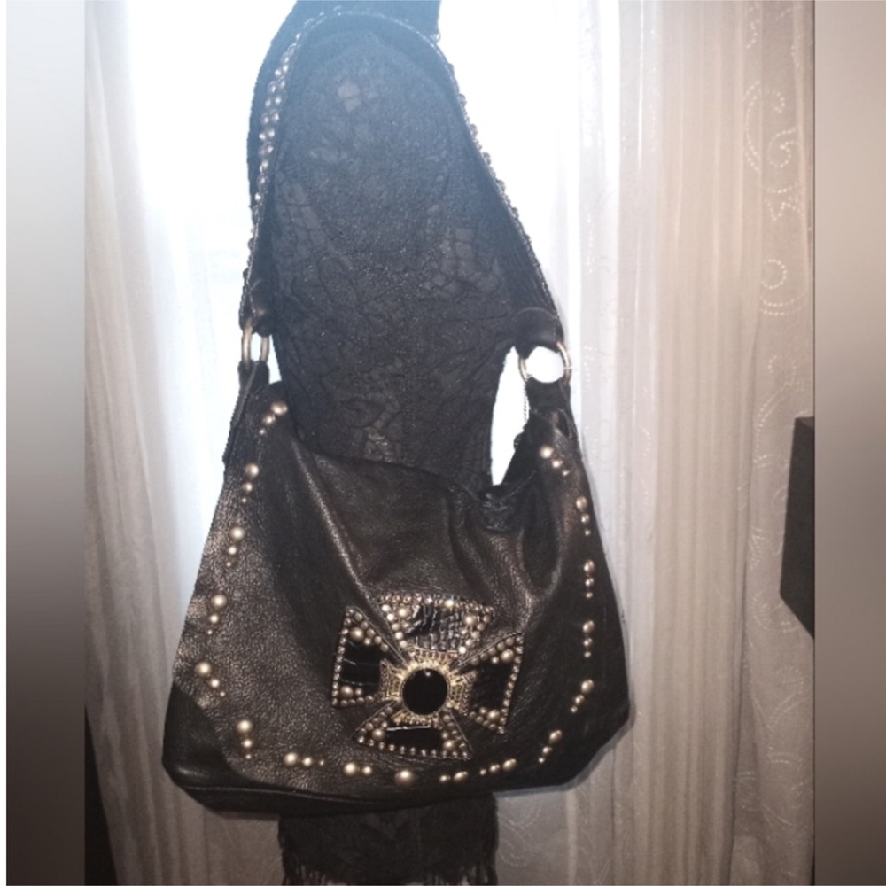 Black Studded Shoulder Bag